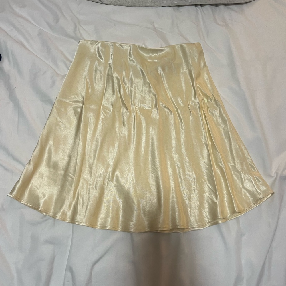 H&M Yellow Satin Skirt